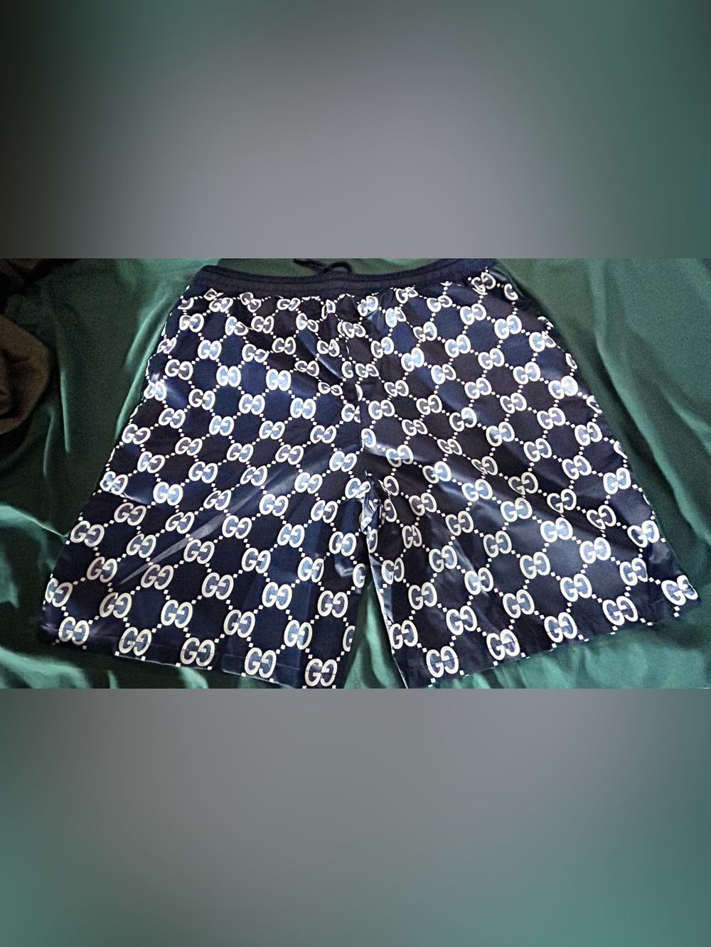 Gucci Navy and White GG Monogram swim trunks - Picture 2 of 6